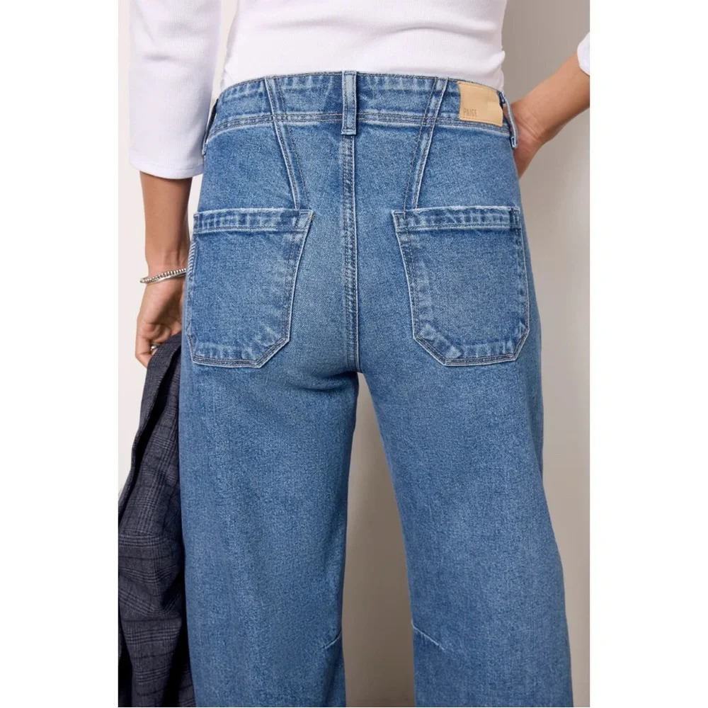 Paige Alexis Barrel Jeans 29 Ryland Denim Blue Casual Minimalist Classic Trendy - Picture 5 of 16